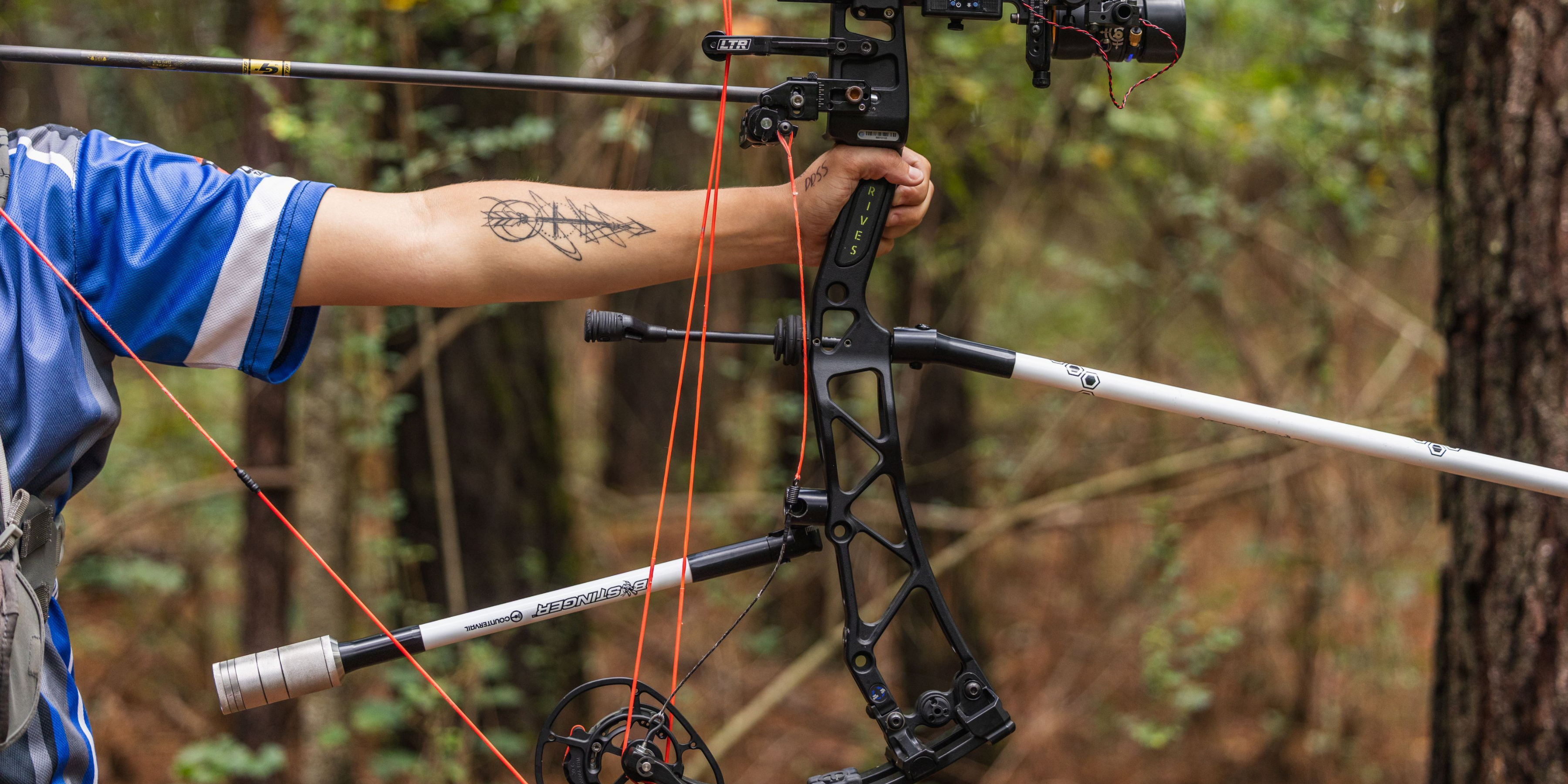 Bee Stinger hunting and target archery stabilizers for compound bows, including MicroHex and Premier Plus stabilization setups