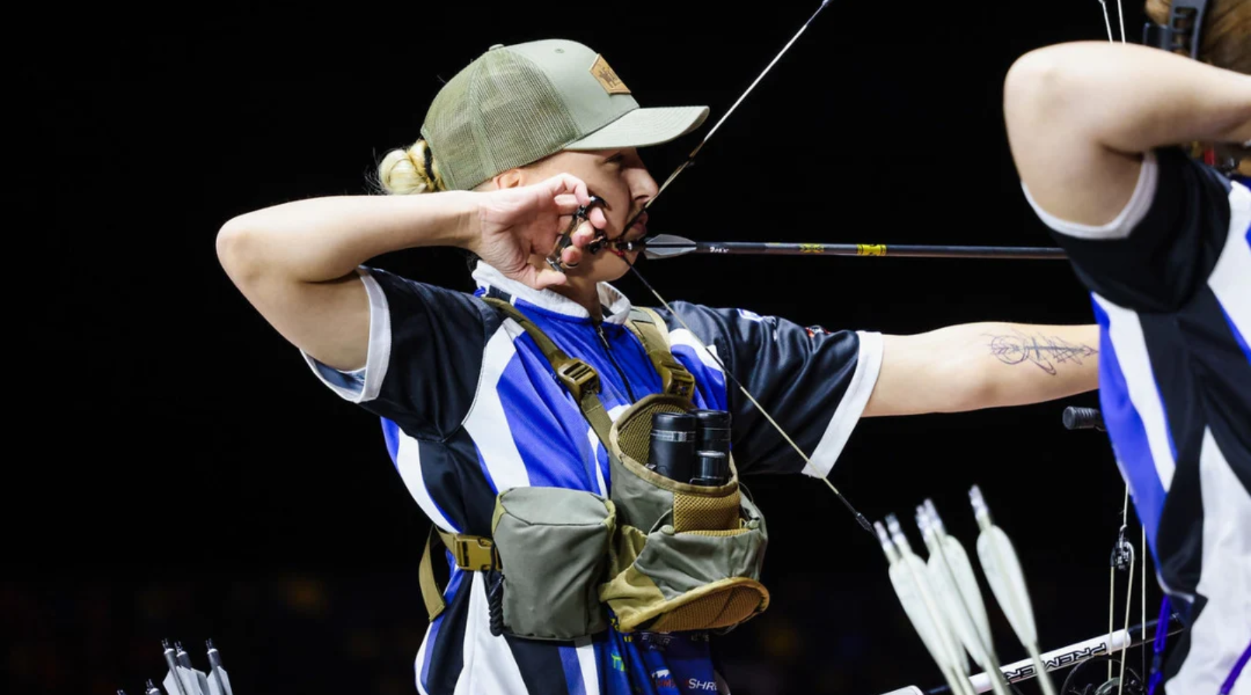 Morgan Rives competing at the Vegas Shoot with Bee Stinger Premier Plus stabilizers