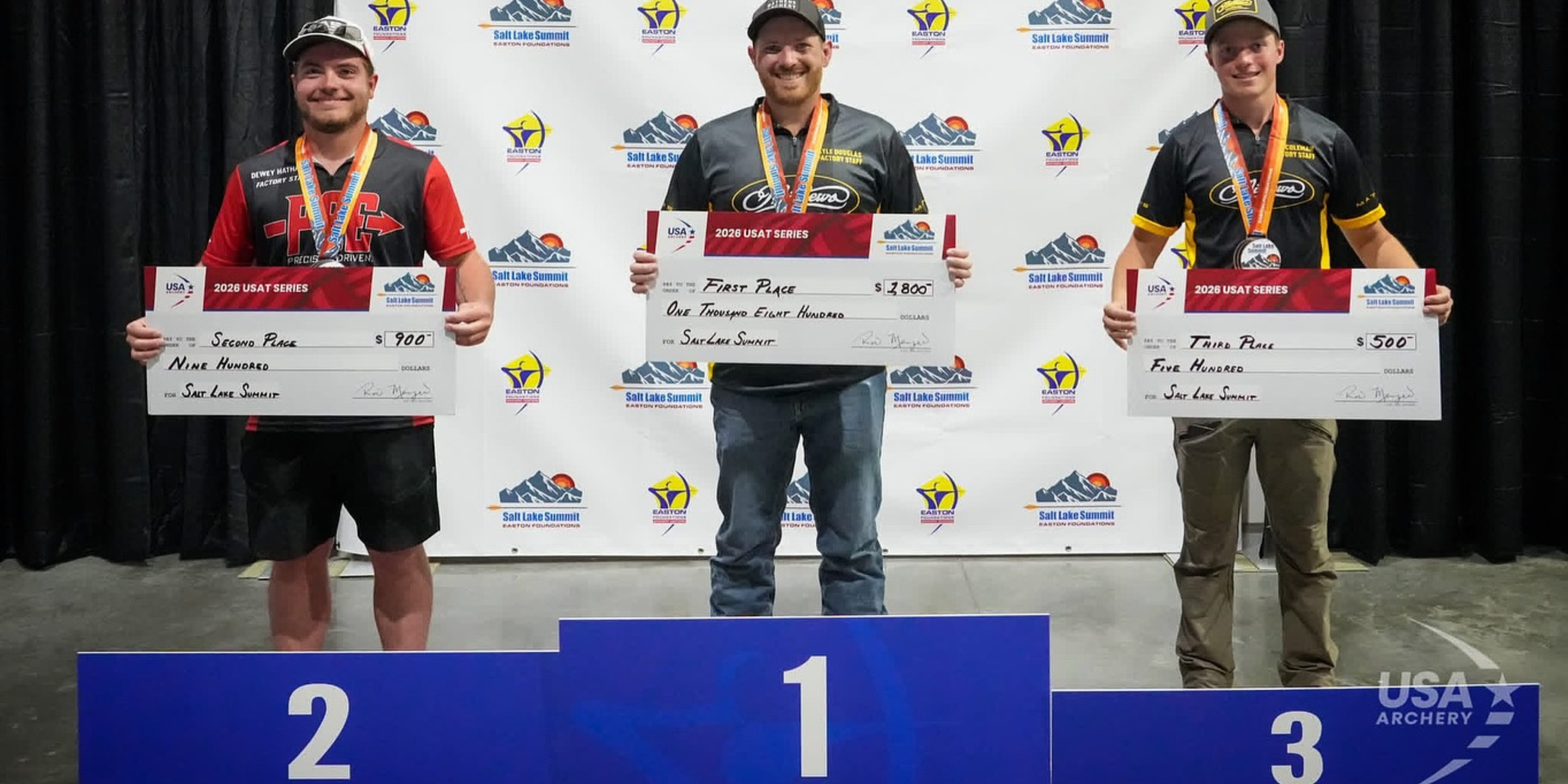 Kyle Douglas and Dewey Hathaway with gold and silver medals at Salt Lake Summit USAT Qualifier