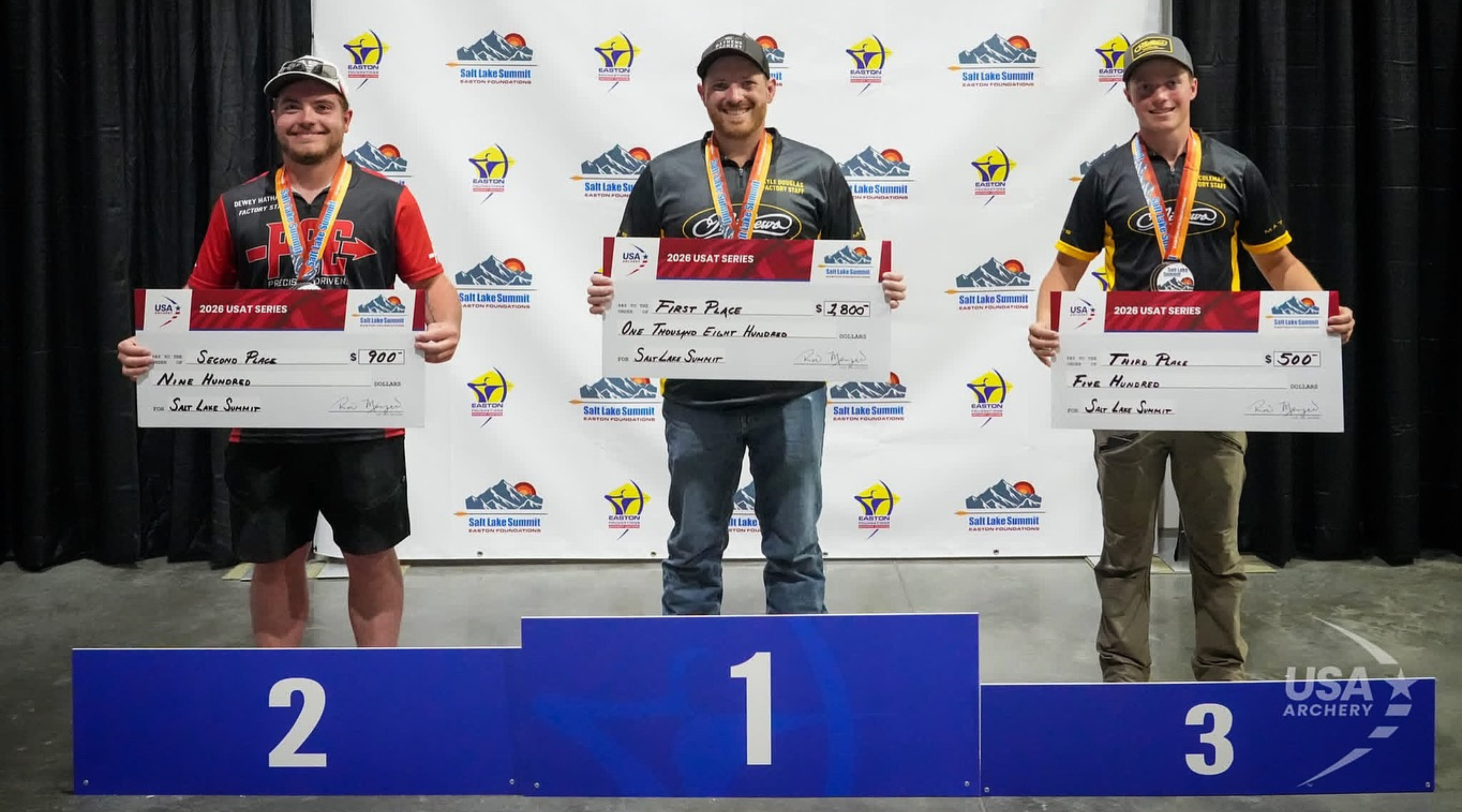 Kyle Douglas and Dewey Hathaway with gold and silver medals at Salt Lake Summit USAT Qualifier