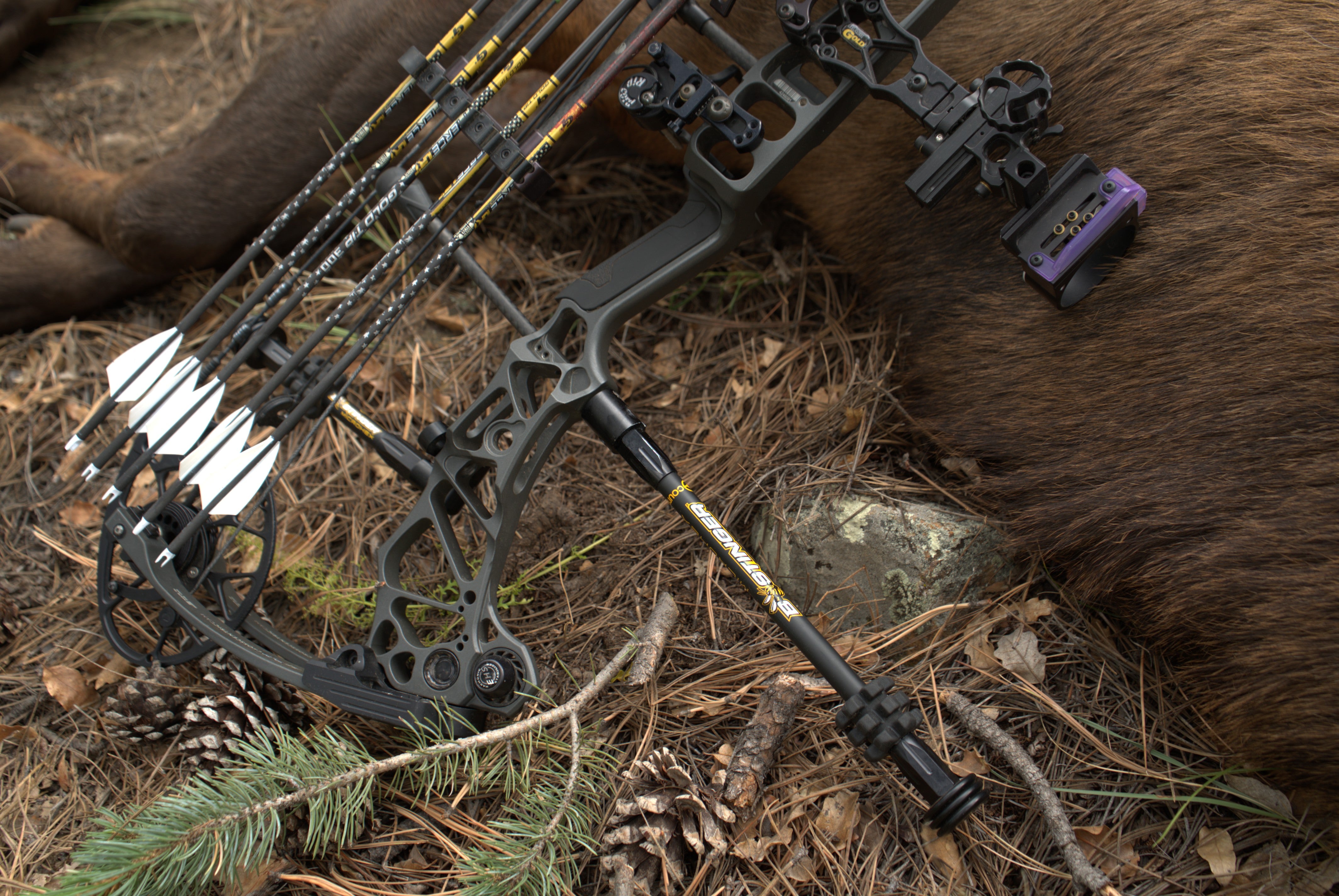 Bee Stinger MicroHex Stabilizer on Hunting Bow